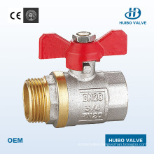 Butterfly Handle Nickel Plated Brass Ball Valve